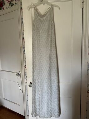 Rhapsody Silver Lace Maxi Slip Dress